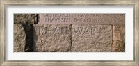 Text engraved on stones at a memorial, Franklin Delano Roosevelt Memorial, Washington DC, USA Fine Art Print