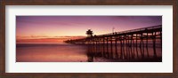 San Clemente Pier at dusk, Los Angeles County, California Fine Art Print