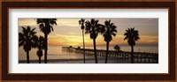 Silhouette of a pier, San Clemente Pier, Los Angeles County, California Fine Art Print