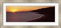 Beach at sunset, Malibu Beach, Malibu, Los Angeles County, California, USA Fine Art Print