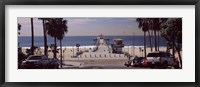 Pier over an ocean, Manhattan Beach Pier, Manhattan Beach, Los Angeles County, California, USA Fine Art Print
