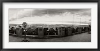 Coin-operated binoculars on the top of a building, Rockefeller Center, Manhattan, New York (black and white) Fine Art Print