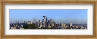 Buildings in a city with mountains in the background, Space Needle, Mt Rainier, Seattle, King County, Washington State, USA 2010 Fine Art Print