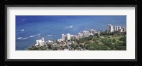 Aerial view of a city at waterfront, Honolulu, Oahu, Honolulu County, Hawaii, USA 2010 Fine Art Print
