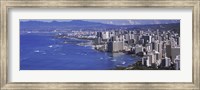 High angle view of a city at waterfront, Honolulu, Oahu, Honolulu County, Hawaii Fine Art Print