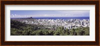 View of Honolulu with the ocean in the background, Oahu, Honolulu County, Hawaii, USA 2010 Fine Art Print
