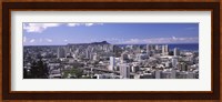High angle view of a city, Honolulu, Oahu, Honolulu County, Hawaii, USA Fine Art Print