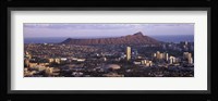 City view of Honolulu with mountain in the background, Oahu, Honolulu County, Hawaii, USA 2010 Fine Art Print