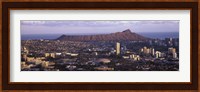 City view of Honolulu with mountain in the background, Oahu, Honolulu County, Hawaii, USA 2010 Fine Art Print