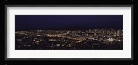 Aerial view of a city lit up at night, Honolulu, Oahu, Honolulu County, Hawaii, USA 2010 Fine Art Print