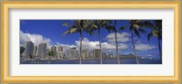 Skyscrapers at the waterfront, Honolulu, Hawaii Fine Art Print