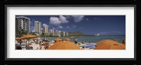 Tourists on the beach, Waikiki Beach, Honolulu, Oahu, Hawaii, USA 2010 Fine Art Print