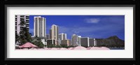 Skyscrapers at the waterfront, Honolulu, Oahu, Hawaii, USA Fine Art Print