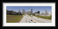 Vehicles moving on the road leading towards the city, Atlanta, Georgia, USA Fine Art Print