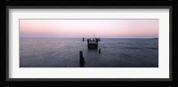 Pier in the Atlantic Ocean, Dilapidated Pier, North Point State Park, Edgemere, Baltimore County, Maryland, USA Fine Art Print