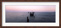 Pier in the Atlantic Ocean, Dilapidated Pier, North Point State Park, Edgemere, Baltimore County, Maryland, USA Fine Art Print