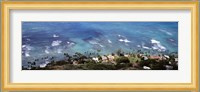 Aerial view of the pacific ocean, Ocean Villas, Honolulu, Oahu, Hawaii, USA Fine Art Print