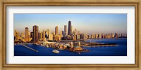 Aerial view of a city, Navy Pier, Lake Michigan, Chicago, Cook County, Illinois, USA Fine Art Print