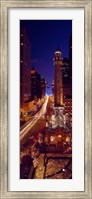 Buildings lit up at night, Water Tower, Magnificent Mile, Michigan Avenue, Chicago, Cook County, Illinois, USA Fine Art Print