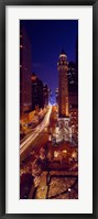 Buildings lit up at night, Water Tower, Magnificent Mile, Michigan Avenue, Chicago, Cook County, Illinois, USA Fine Art Print