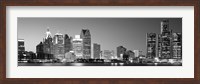 City at the waterfront, Lake Erie, Detroit, Wayne County, Michigan, USA Fine Art Print