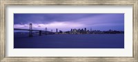 Bay Bridge with Purple Sky, San Francisco Bay, California Fine Art Print