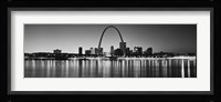 Black and white view of St. Louis, Missouri Fine Art Print