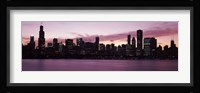 Lake Michigan Slyline with Purple Sky, Chicago, Illinois, USA 2011 Fine Art Print