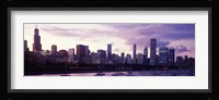 Buildings at the Waterfront, Lake Michigan, Chicago (purple) Fine Art Print