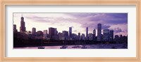 Buildings at the Waterfront, Lake Michigan, Chicago (purple) Fine Art Print