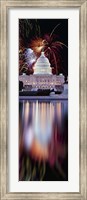 Firework display over a government building at night, Capitol Building, Capitol Hill, Washington DC, USA Fine Art Print