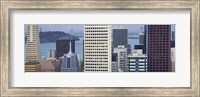 Skyscrapers in the financial district with the bay bridge in the background, San Francisco, California, USA 2011 Fine Art Print