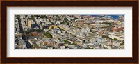 Aerial view of buildings in a city, Columbus Avenue and Fisherman's Wharf, San Francisco, California, USA Fine Art Print