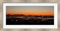 City view at dusk, Oakland, San Francisco Bay, San Francisco, California, USA Fine Art Print