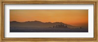 Mountain range at dusk, San Gabriel Mountains, Los Angeles, California, USA Fine Art Print