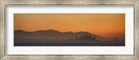 Mountain range at dusk, San Gabriel Mountains, Los Angeles, California, USA Fine Art Print