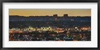 Century City at dusk, Culver City, Los Angeles County, California Fine Art Print