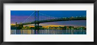 Suspension bridge across a river, Ben Franklin Bridge, River Delaware, Philadelphia, Pennsylvania, USA Fine Art Print