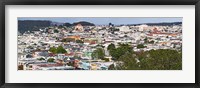 High angle view of colorful houses in a city, Richmond District, Laurel Heights, San Francisco, California, USA Fine Art Print