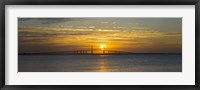 Sunrise over Sunshine Skyway Bridge, Tampa Bay, Florida, USA Framed Print
