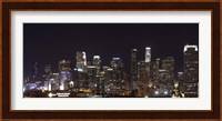 Buildings lit up at night, Los Angeles, California, USA 2011 Fine Art Print