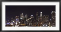 Buildings lit up at night, Los Angeles, California, USA 2011 Fine Art Print
