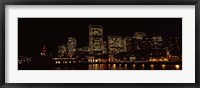 Buildings at the waterfront lit up at night, San Francisco Fine Art Print