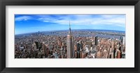 Aerial view of New York City with empire state building, New York State Fine Art Print