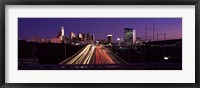 Light streaks of vehicles on highway at dusk, Philadelphia, Pennsylvania, USA Fine Art Print