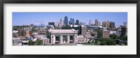 Union Station with city skyline in background, Kansas City, Missouri, USA Fine Art Print