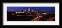 Highway interchange and skyline at dusk, Kansas City, Missouri, USA Fine Art Print