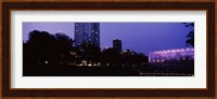 Devon Tower and Crystal Bridge Tropical Conservatory at night, Oklahoma City, Oklahoma, USA Fine Art Print