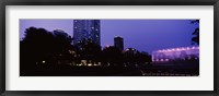 Devon Tower and Crystal Bridge Tropical Conservatory at night, Oklahoma City, Oklahoma, USA Fine Art Print