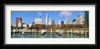 Columbia Yacht Club with buildings in the background, Chicago, Cook County, Illinois, USA Fine Art Print